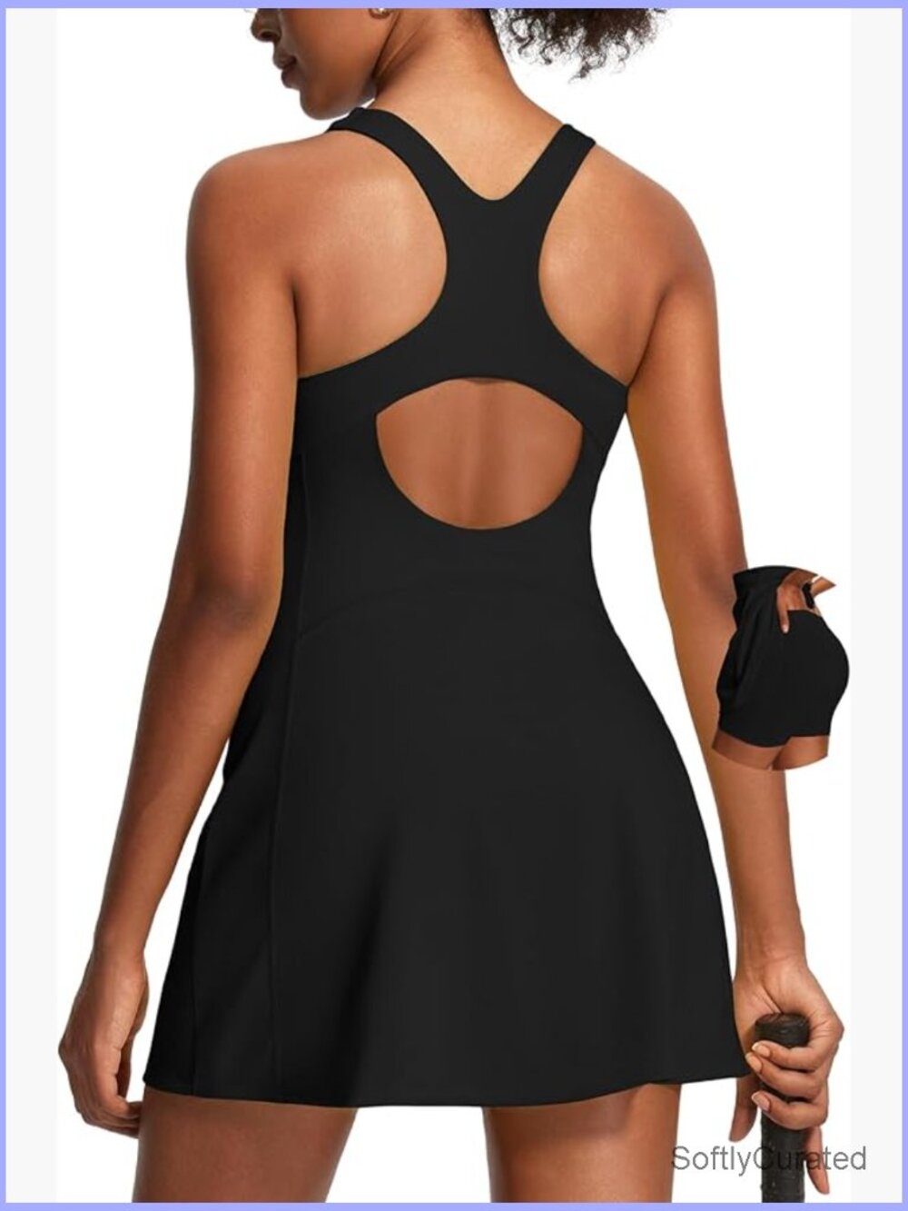 V Neck Tennis Dress with Built in Shorts and Pockets
